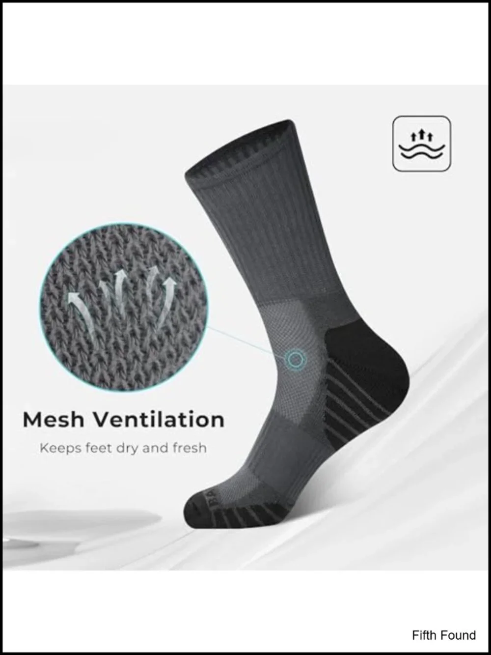 Men's Athletic Crew Socks 6 Pack Cushioned Moisture Wicking Arch Support Bamboo
